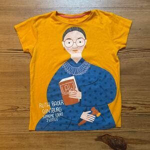 Piccolina yellow Ruth Bater Ginsburg Supreme Court short sleeve shirt SIZE S